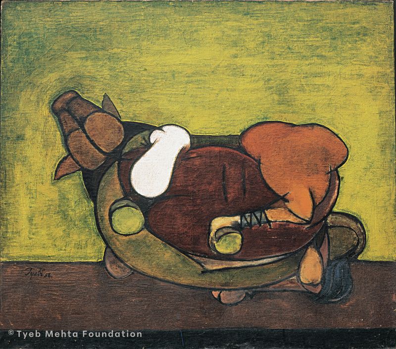 **Trussed Bull**, 1956, 101.6×127 cm, oil on canvas
